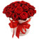 красные розы в шляпной коробке. Беларусь
